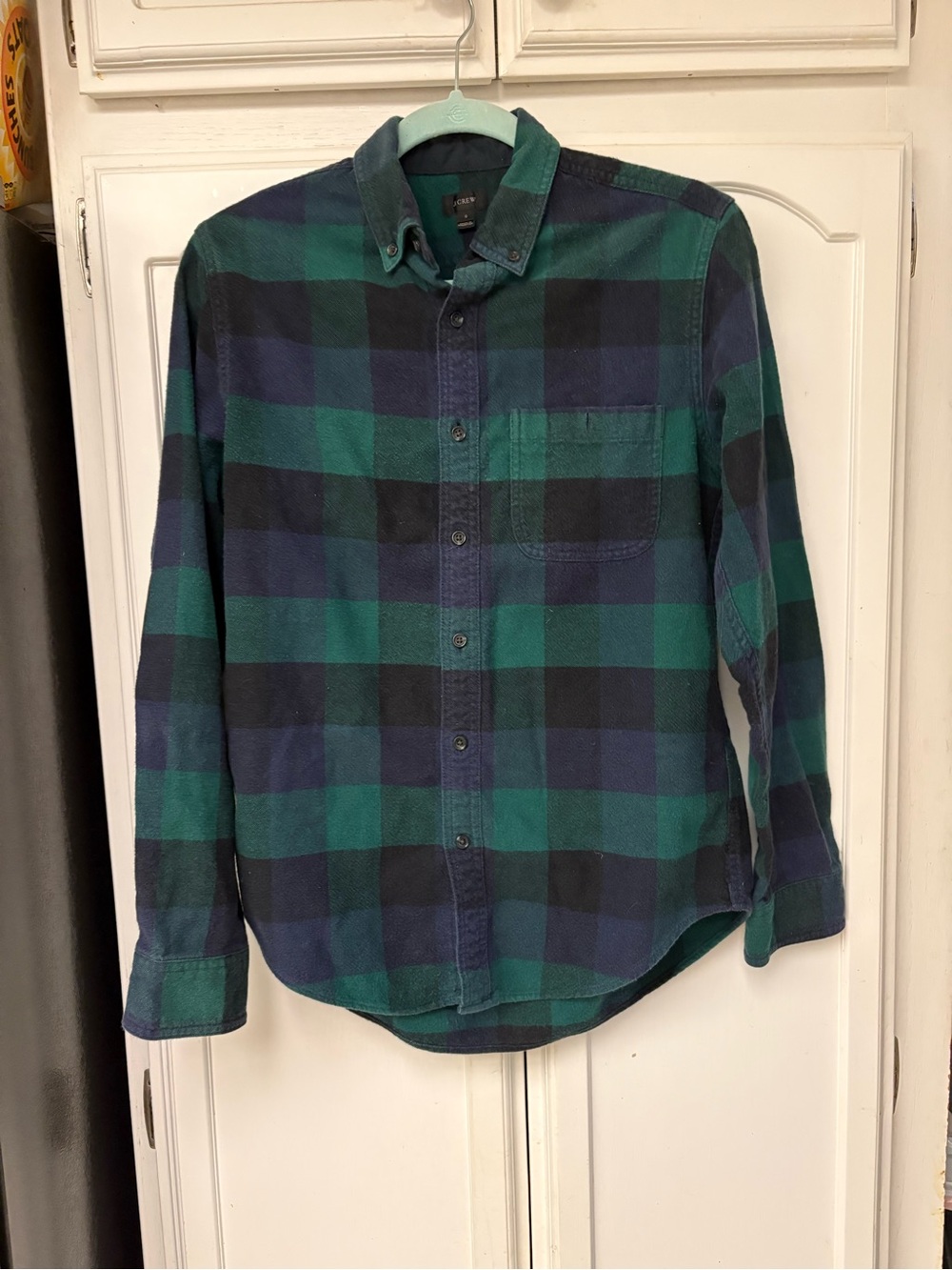 J. Crew Green & Navy Plaid Long-Sleeve Button-Down Shirt